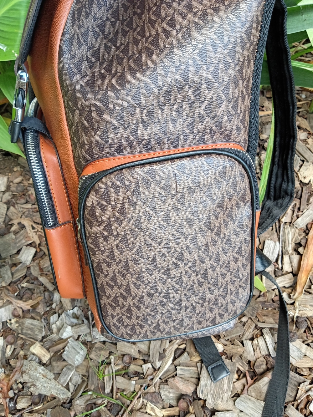 Michael Kors Jet Set Men's Brown Logo Backpack - Picture 3 of 9